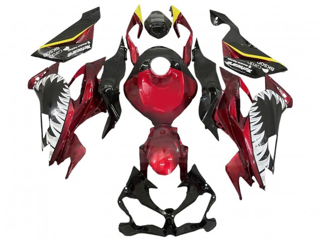 2013-2018 Kawasaki ZX6R Motorcycle Fairings - Red Yellow Black White Shark UK