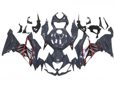 Best 2019-2022 Kawasaki ZX6R Motorcycle Fairings - Nardo Grey Red White Shark UK