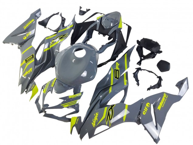 2019-2022 Kawasaki ZX6R Motorcycle Fairings - Nardo Grey Yellow UK
