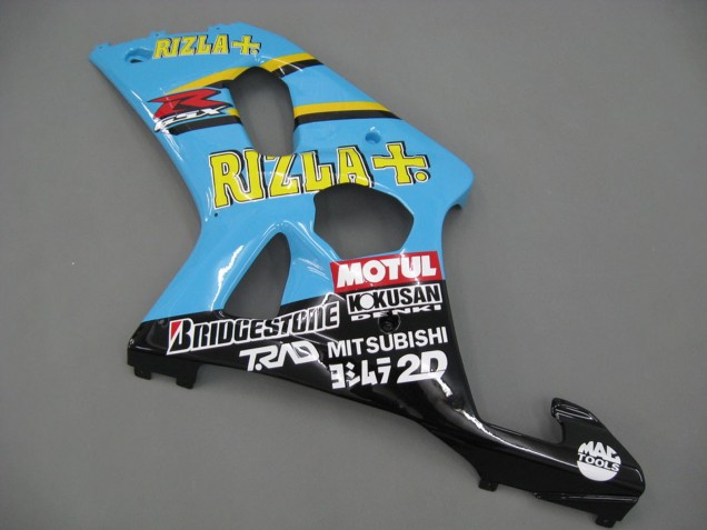 2000-2002 Suzuki GSXR1000 Motorcycle Fairings - Light Blue Yellow Black Motul Rizla UK