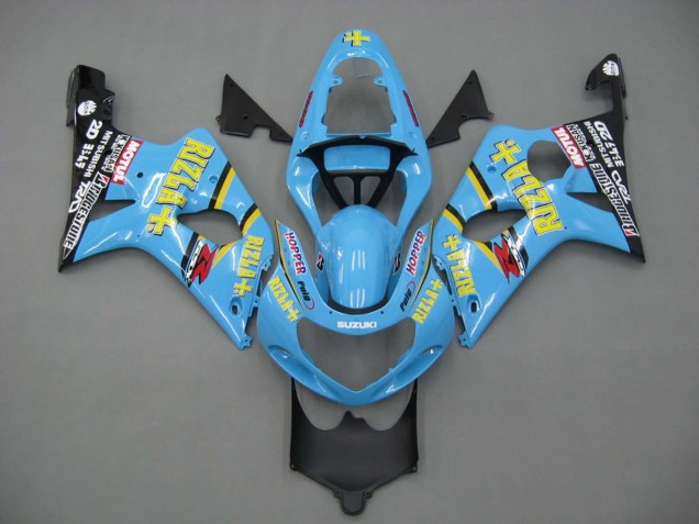 2000-2002 Suzuki GSXR1000 Motorcycle Fairings - Light Blue Yellow Black Motul Rizla UK