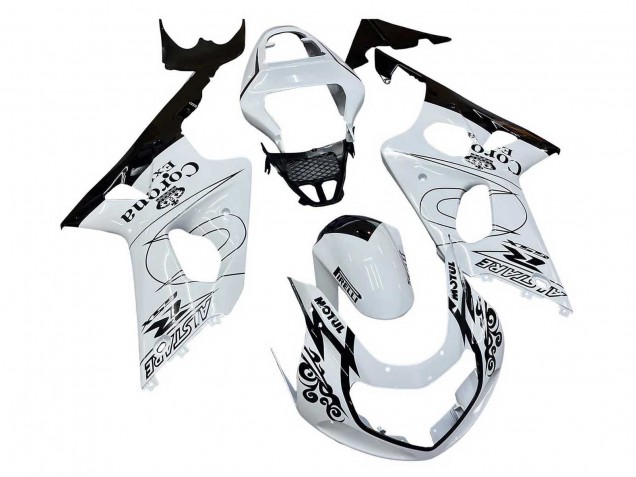 2000-2002 Suzuki GSXR1000 Motorcycle Fairings - White Black Motul Corona UK