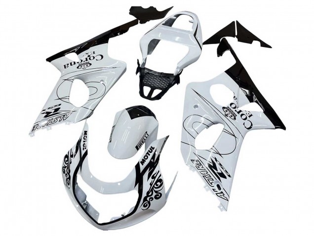 2000-2002 Suzuki GSXR1000 Motorcycle Fairings - White Black Motul Corona UK