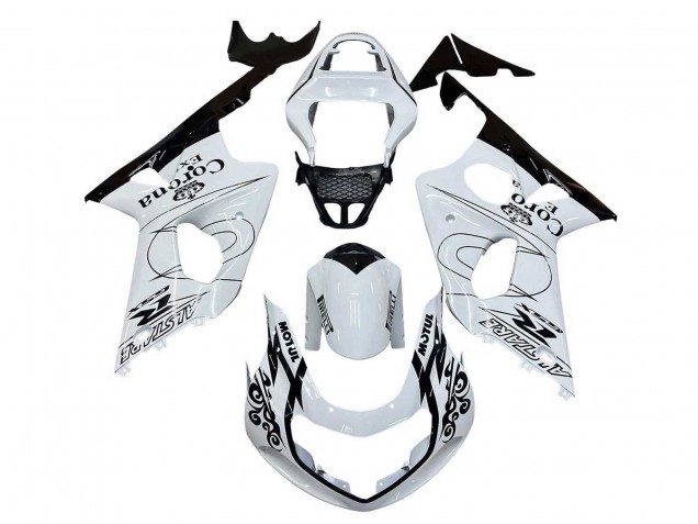 2000-2002 Suzuki GSXR1000 Motorcycle Fairings - White Black Motul Corona UK