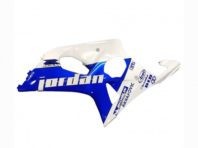 2000-2002 Suzuki GSXR1000 Motorcycle Fairings - White Blue Jordan 59 UK