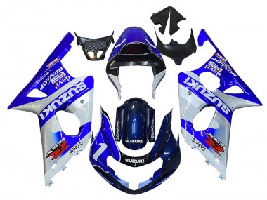Best 2000-2002 Suzuki GSXR1000 Motorcycle Fairings - Blue White Silver Castrol Dunlop UK