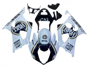 Best 2003-2004 Suzuki GSXR 1000 Motorcycle Fairings - White Black Gold Motul Lucky Strike UK