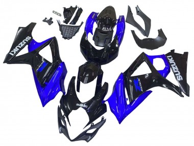 Best 2007-2008 Suzuki GSXR 1000 Motorcycle Fairing Kits - Blue Glossy Black UK