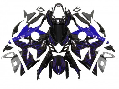 Best 2007-2008 Suzuki GSXR 1000 Motorcycle Fairing - Glossy Black Blue Flame UK