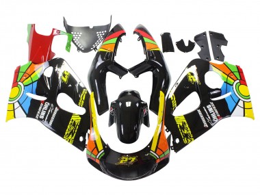 Best 1996-2000 Suzuki GSXR 600 / GSXR 750 Motorcycle Fairings - Black Multicolor 27 UK