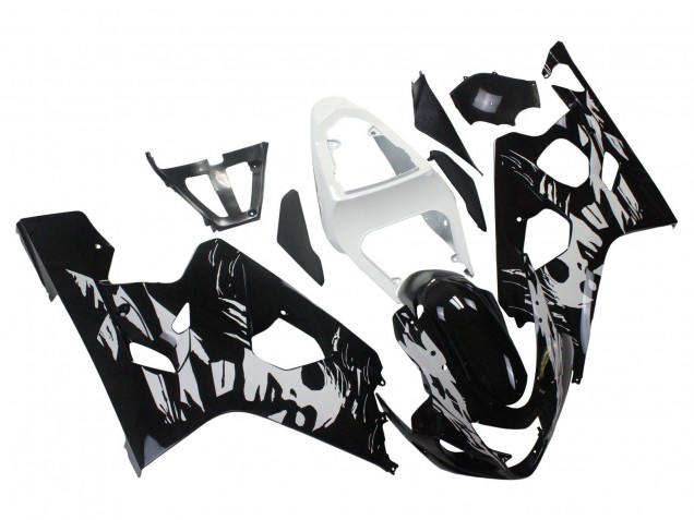 2004-2005 Suzuki GSXR 600 / GSXR 750 Motorcycle Fairing - White Black UK