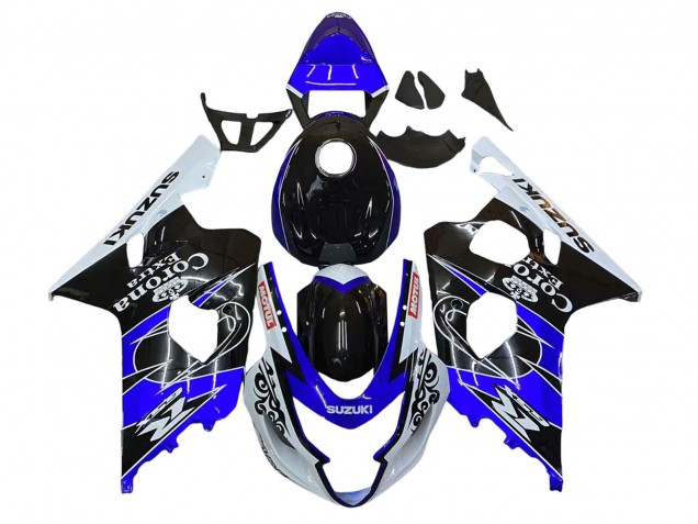 2004-2005 Suzuki GSXR 600 / GSXR 750 Motorcycle Fairing - White Blue Black Corona Motul UK