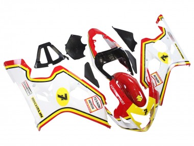 Best 2004-2005 Suzuki GSXR 600 / GSXR 750 Motorcycle Fairings - White Red Yellow Michelin Texaon Heron 7 UK