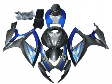 Best 2006-2007 Suzuki GSXR 600 / GSXR 750 Motorcycle Fairings - Blue Grey Black UK