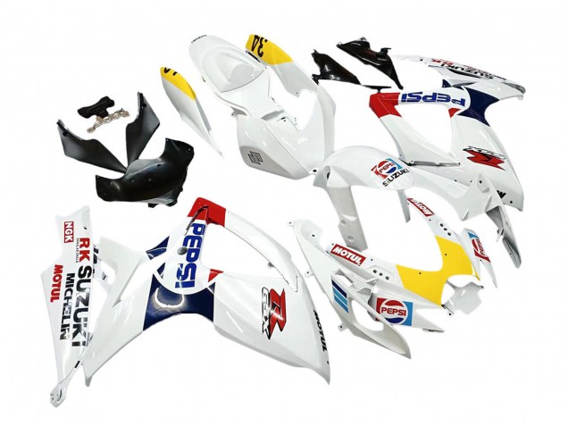 2006-2007 Suzuki GSXR 600 / GSXR 750 Motorcycle Fairings - White Red Yellow Motul UK