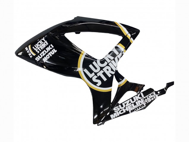 2006-2007 Suzuki GSXR 600 / GSXR 750 Motorcycle Fairings - Glossy Black White Motul Lucky Strike UK