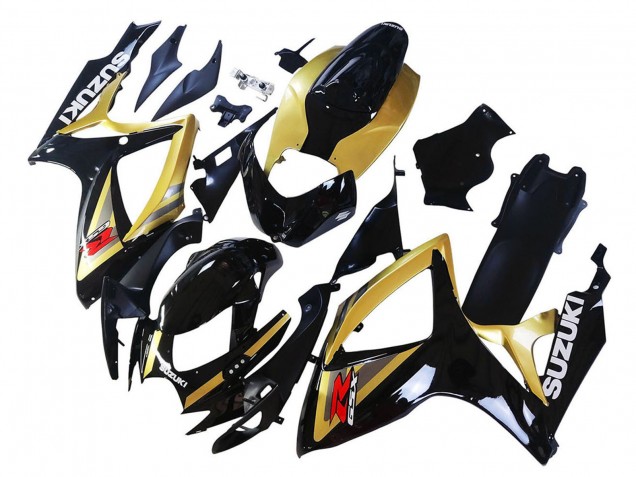 2006-2007 Suzuki GSXR 600 / GSXR 750 Motorcycle Fairings - Gold Glossy Black Red UK