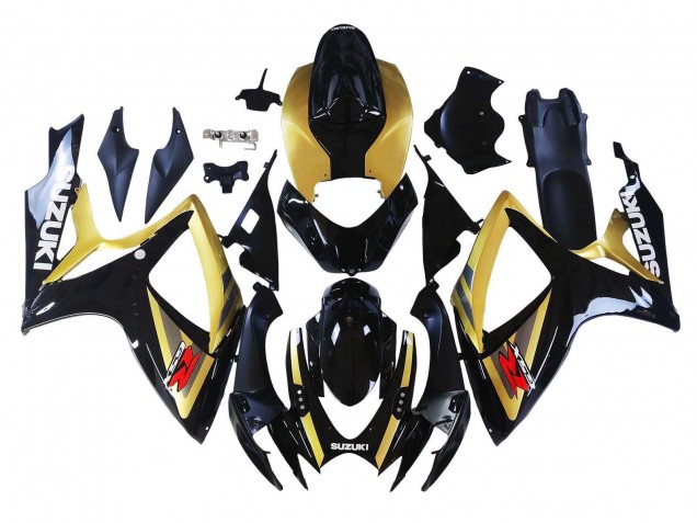2006-2007 Suzuki GSXR 600 / GSXR 750 Motorcycle Fairings - Gold Glossy Black Red UK