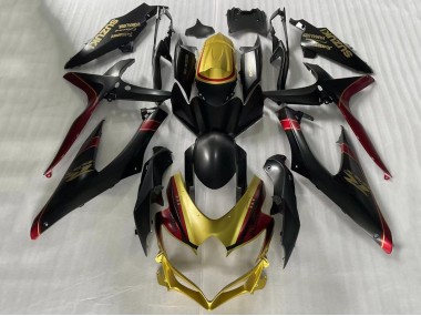 Best 2006-2007 Suzuki GSXR 600 / GSXR 750 Motorcycle Fairings - Gold Matte Black Red UK