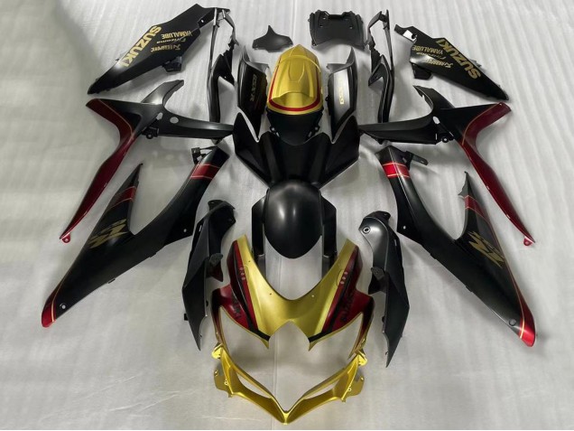 2006-2007 Suzuki GSXR 600 / GSXR 750 Motorcycle Fairings - Gold Matte Black Red UK