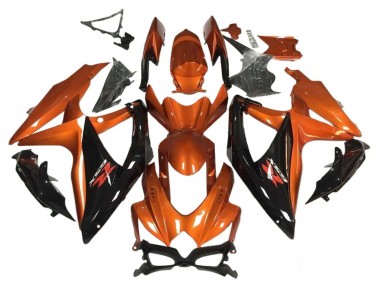 Best 2008-2010 Suzuki GSXR 600 / GSXR 750 Motorcycle Fairing - Orange Glossy Black UK