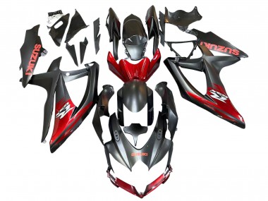 Best 2008-2010 Suzuki GSXR 600 / GSXR 750 Motorcycle Fairings - Matte Black Red UK