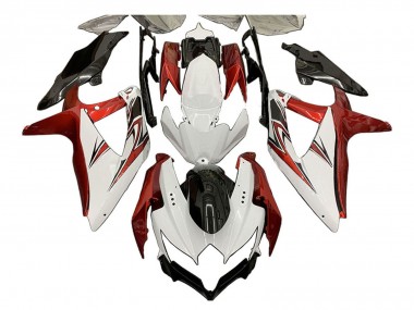 Best 2008-2010 Suzuki GSXR 600 / GSXR 750 Motorcycle Fairings - White Orange Glossy Black UK