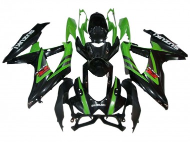 Best 2008-2010 Suzuki GSXR 600 / GSXR 750 Motorcycle Fairings - Green Glossy Black UK