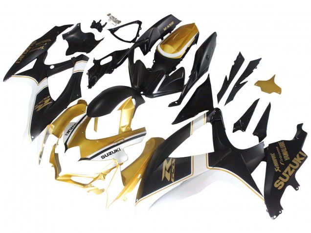 2008-2010 Suzuki GSXR 600 / GSXR 750 Motorcycle Fairings - Matte Black White Gold UK