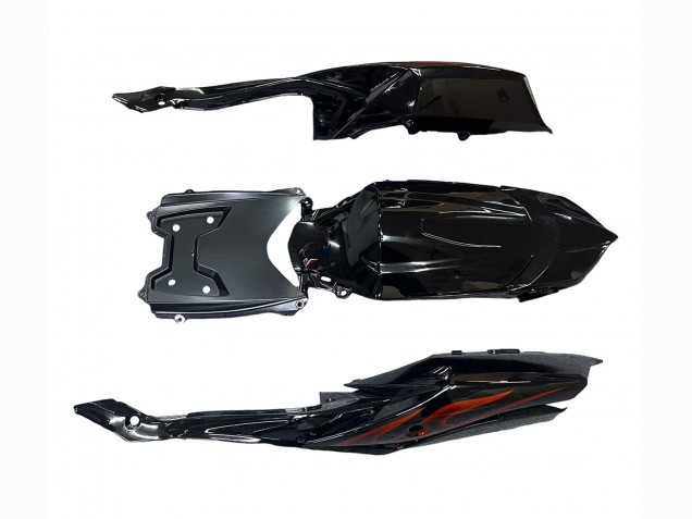 2008-2010 Suzuki GSXR 600 / GSXR 750 Motorcycle Fairings - Glossy Black Orange Flame UK