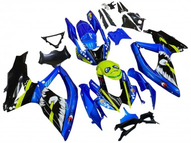 Best 2008-2010 Suzuki GSXR 600 / GSXR 750 Motorcycle Fairings - Blue Fluorescent Green Shark UK