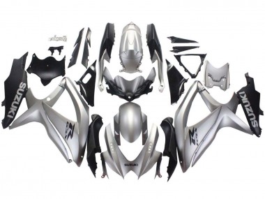 Best 2008-2010 Suzuki GSXR 600 / GSXR 750 Motorcycle Fairings - Silver Matte Black UK