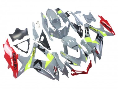 Best 2008-2010 Suzuki GSXR 600 / GSXR 750 Motorcycle Fairings - Grey Yellow Red UK