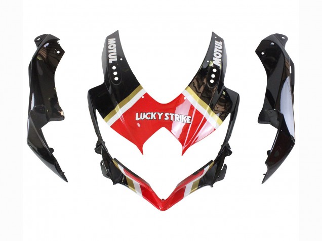 2008-2010 Suzuki GSXR 600 / GSXR 750 Motorcycle Fairings - Glossy Black Red White Motul Lucky Strike UK