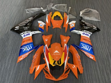Best 2008-2010 Suzuki GSXR 600 / GSXR 750 Motorcycle Fairings - Orange Blue White Black ITEC UK