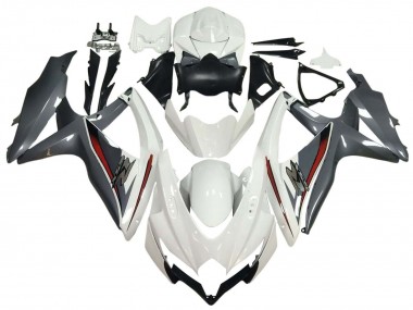 Best 2008-2010 Suzuki GSXR 600 / GSXR 750 Motorcycle Fairings - White Grey Red UK