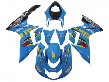 Best 2011-2024 Suzuki GSXR 600 / GSXR 750 Motorcycle Fairings - Blue Yellow Black Rizla UK