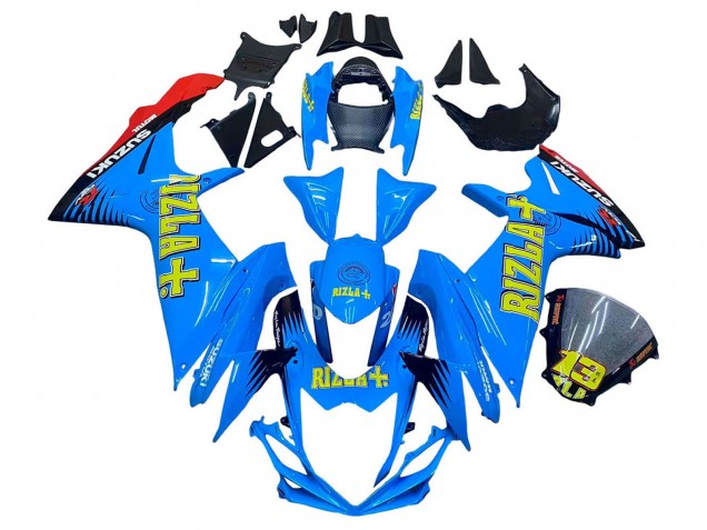 2011-2024 Suzuki GSXR 600 / GSXR 750 Motorcycle Fairings - Blue Gold Red Black Rizla UK