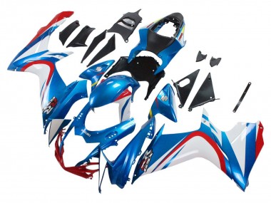 Best 2011-2024 Suzuki GSXR 600 / GSXR 750 Motorcycle Fairings - Blue White Red UK