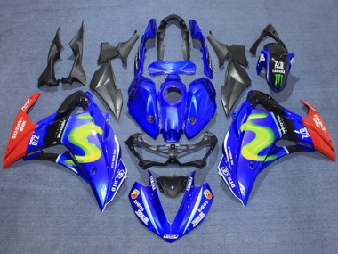 Best 2015-2018 Yamaha YZF R3/R25 Motorcycle Fairings - Blue Glossy Black Red ENEOS Monster UK