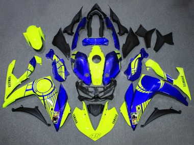 Best 2015-2018 Yamaha YZF R3/R25 Motorcycle Fairings - Neon Yellow Blue Black 46 UK