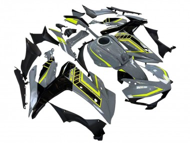 Best 2015-2018 Yamaha YZF R3/R25 Motorcycle Fairings - Nardo Grey Neon Yellow Black UK