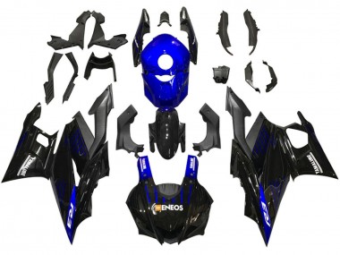 Best 2019-2021 Yamaha YZF R3/R25 Motorcycle Fairings - Blue Black Carbon Fiber ENEOS Yamalube UK