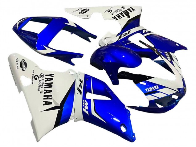 1998-1999 Yamaha YZF 1000 R1 Motorcycle Fairings - White Blue Black UK