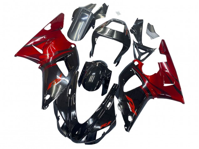 1998-1999 Yamaha YZF 1000 R1 Motorcycle Fairings - Glossy Black Red UK