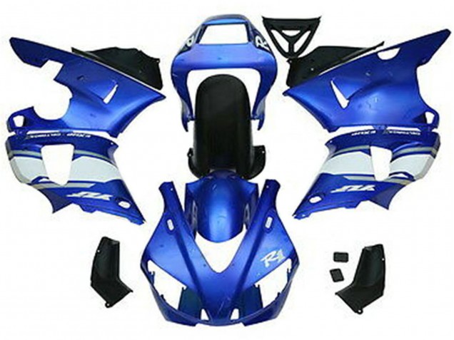 1998-1999 Yamaha YZF 1000 R1 Motorcycle Fairings - Blue White Glossy Black UK
