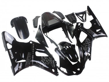 Best 2000-2001 Yamaha YZF 1000 R1 Motorcycle Fairings - Glossy Black White Monster Motul UK
