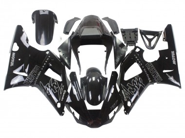 Best 2000-2001 Yamaha YZF 1000 R1 Motorcycle Fairings - Glossy Black White Monster Motul UK