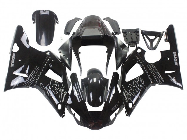 2000-2001 Yamaha YZF 1000 R1 Motorcycle Fairings - Glossy Black White Monster Motul UK