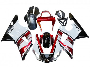 Best 2000-2001 Yamaha YZF 1000 R1 Motorcycle Fairing - Red White Glossy Black UK